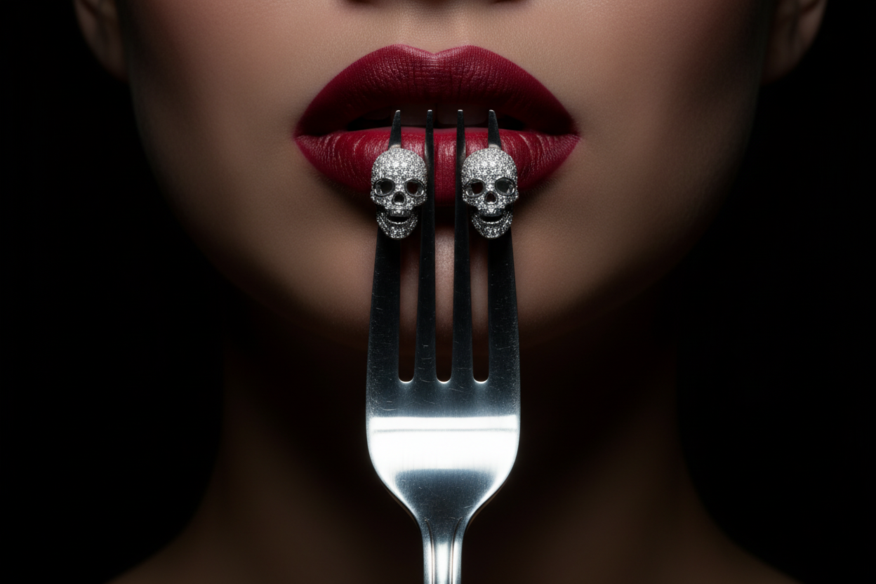 Small skull studs on fork 1