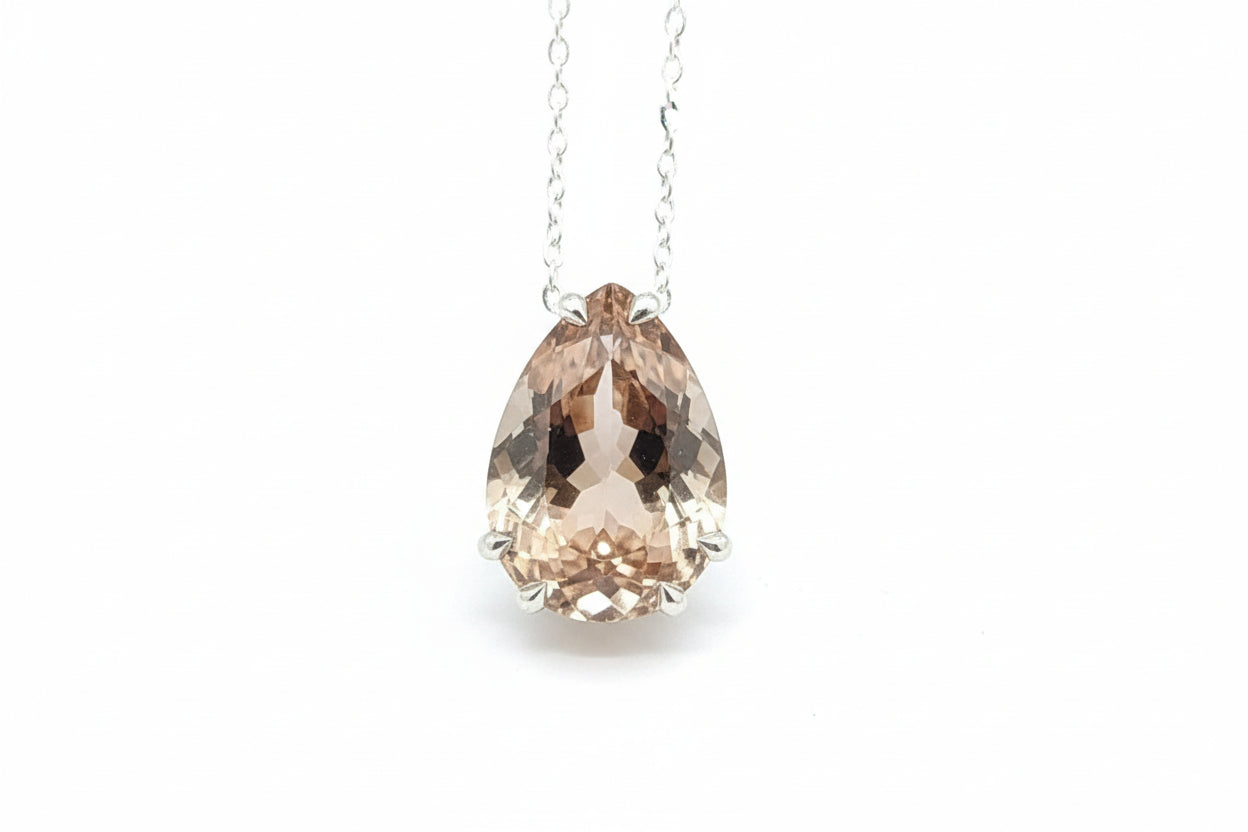 Champagne Topaz Silver Necklace