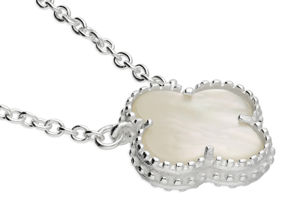 Mother Of Pearl Quatrefoil Necklace