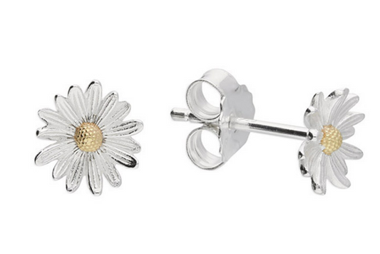 Two-Tone Daisy Stud Earrings