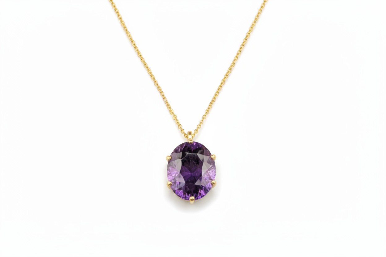 Amethyst necklace - landscape format with more space