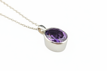 Amethyst Pendant - White Background Perspective