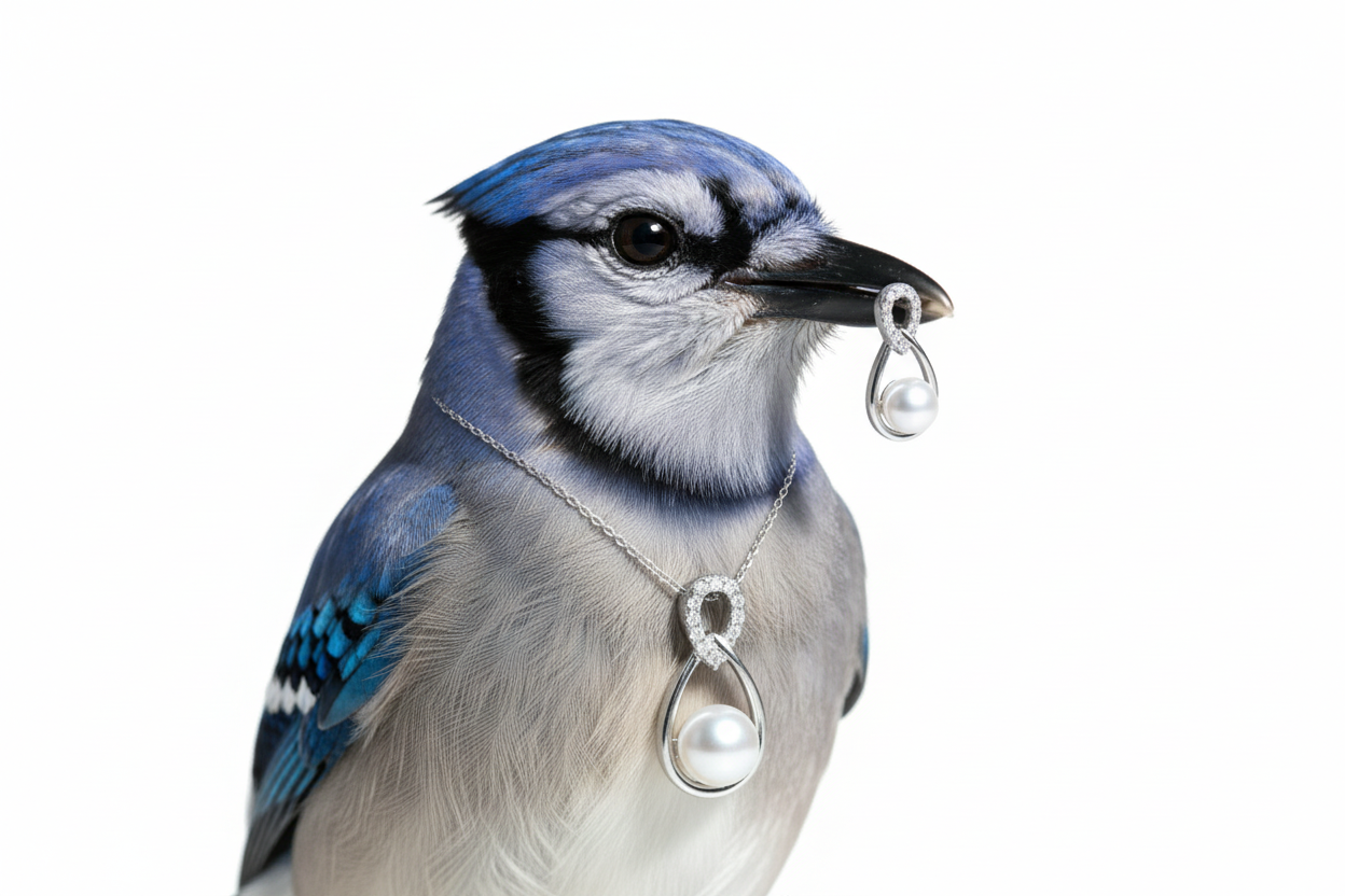 Blue Jay - Pendant & Earring