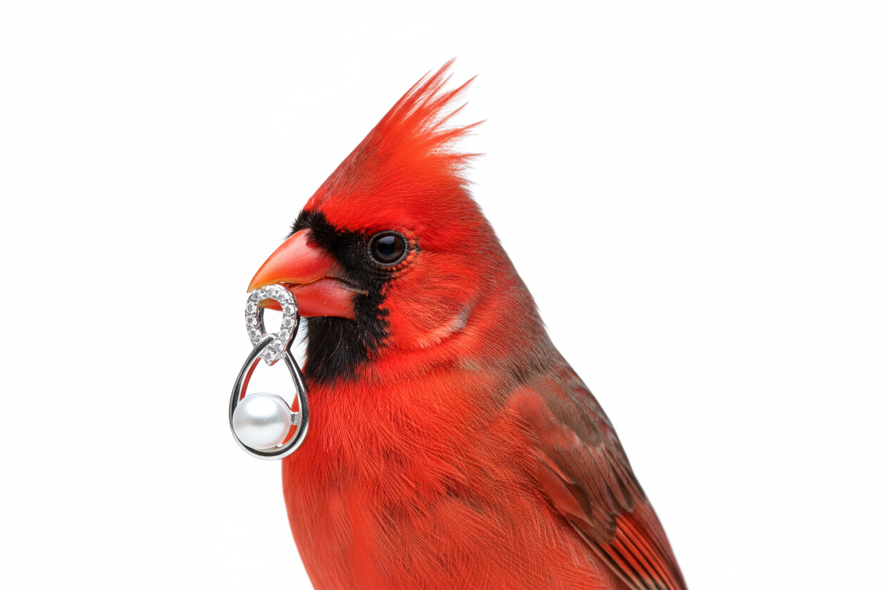 Cardinal with Earring
