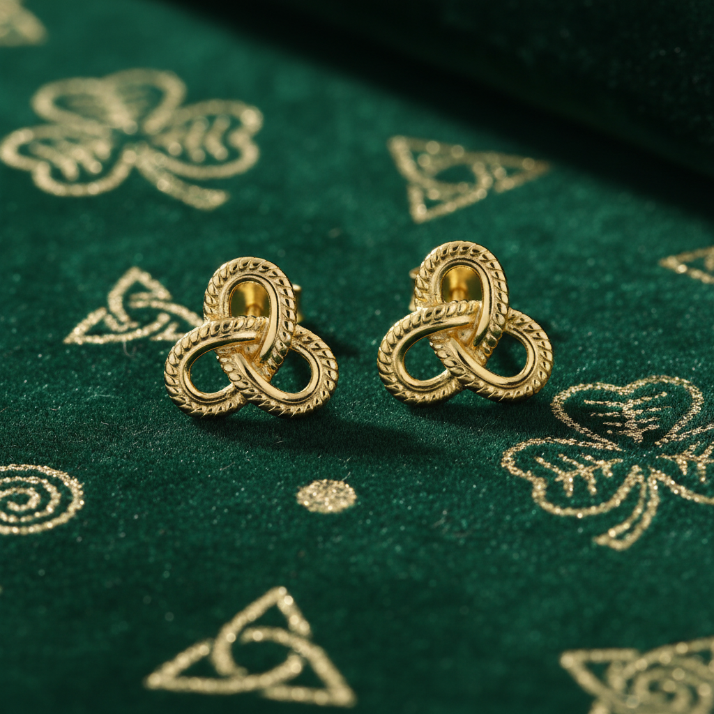 Celtic knot earrings with shamrocks