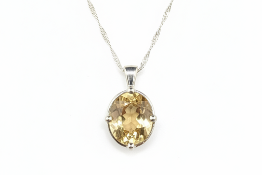 Citrine pendant front view with white background