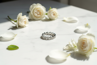 Diamond Ring - Marble Flowers