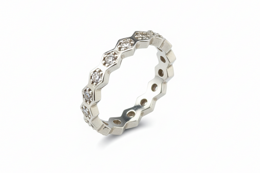 Diamond Ring - White Background Perspective