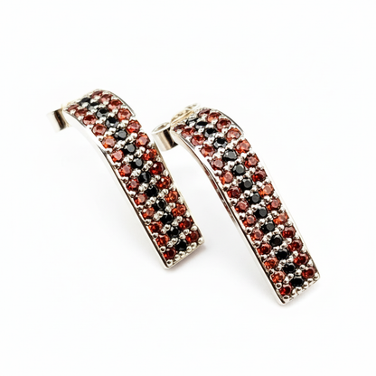 Garnet Black Diamond Earrings - Perspective