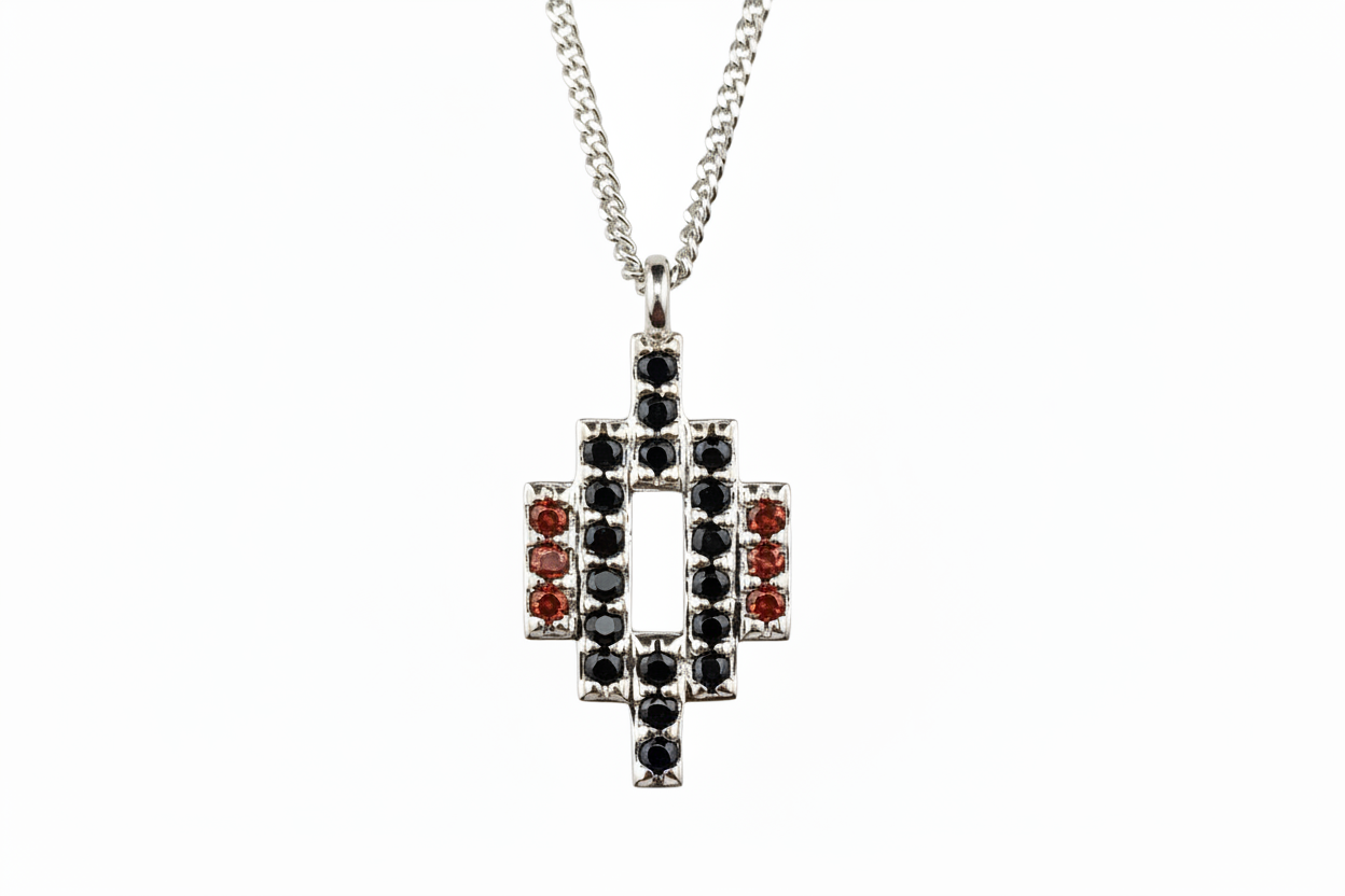 Geometric cross pendant - landscape format