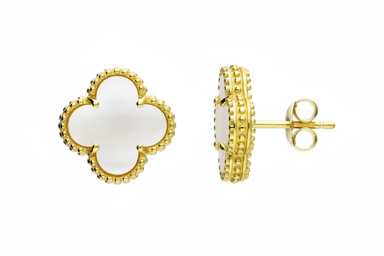 Gold clover earrings 3:2