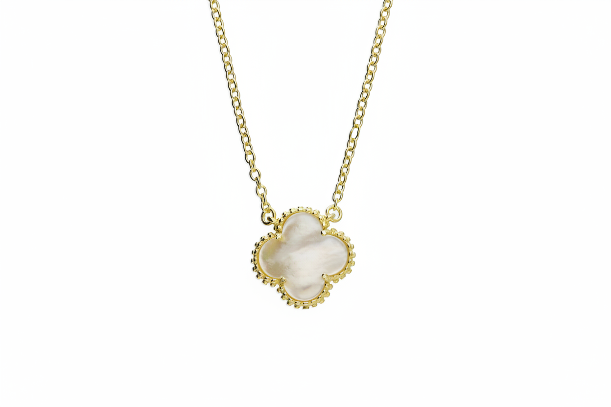 Gold Clover Necklace 3:2 - Front View