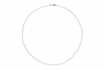 Heart-link chain necklace - white background top view