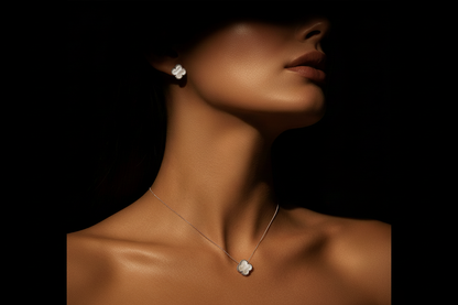 Model with complete jewelry set - pendant and earrings