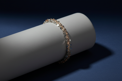 Multi-strand bracelet on stone cylinder - no branding