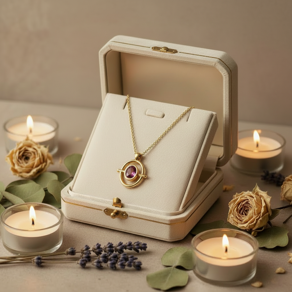 Necklace in jewelry box without mirror
