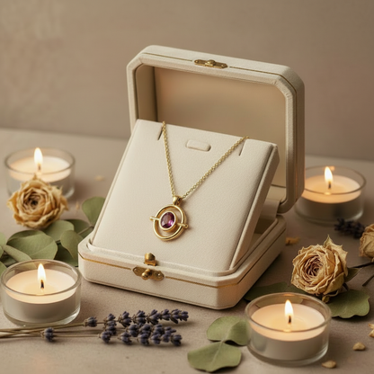 Necklace in jewelry box without mirror