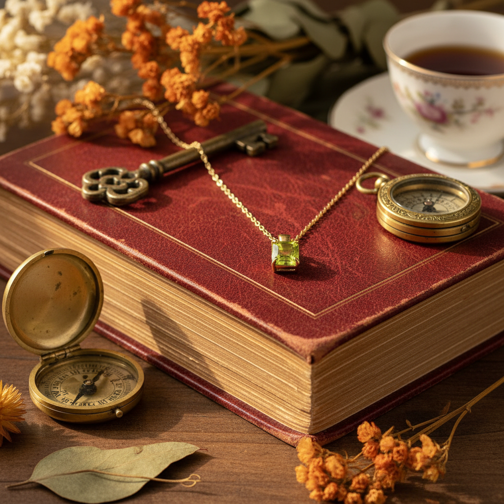 Necklace on vintage book