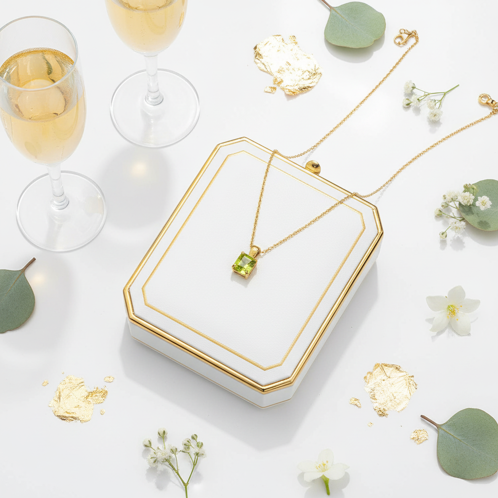 Necklace with champagne and gold accents