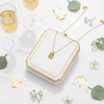 Necklace with champagne and gold accents