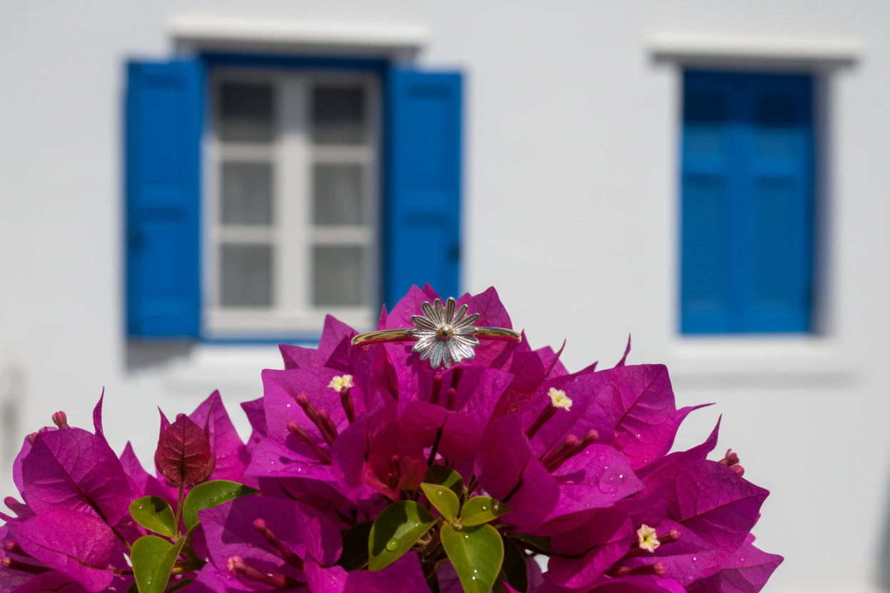 Ring with bougainvillea