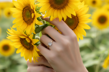 Ring with sunflowers