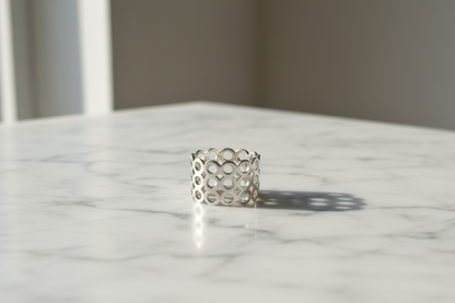 Silver Ring - Elegant Marble