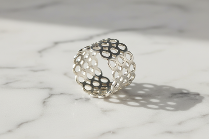 Silver Ring - Marble Background