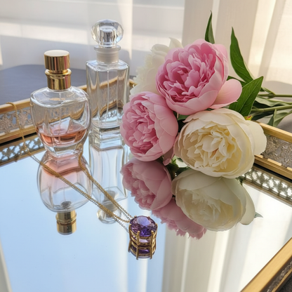 Your necklace on vanity tray